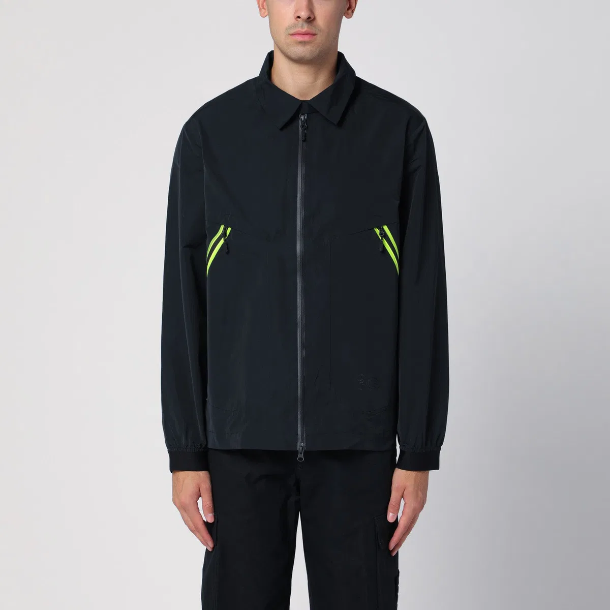 Black Shirt Jacket With Zip