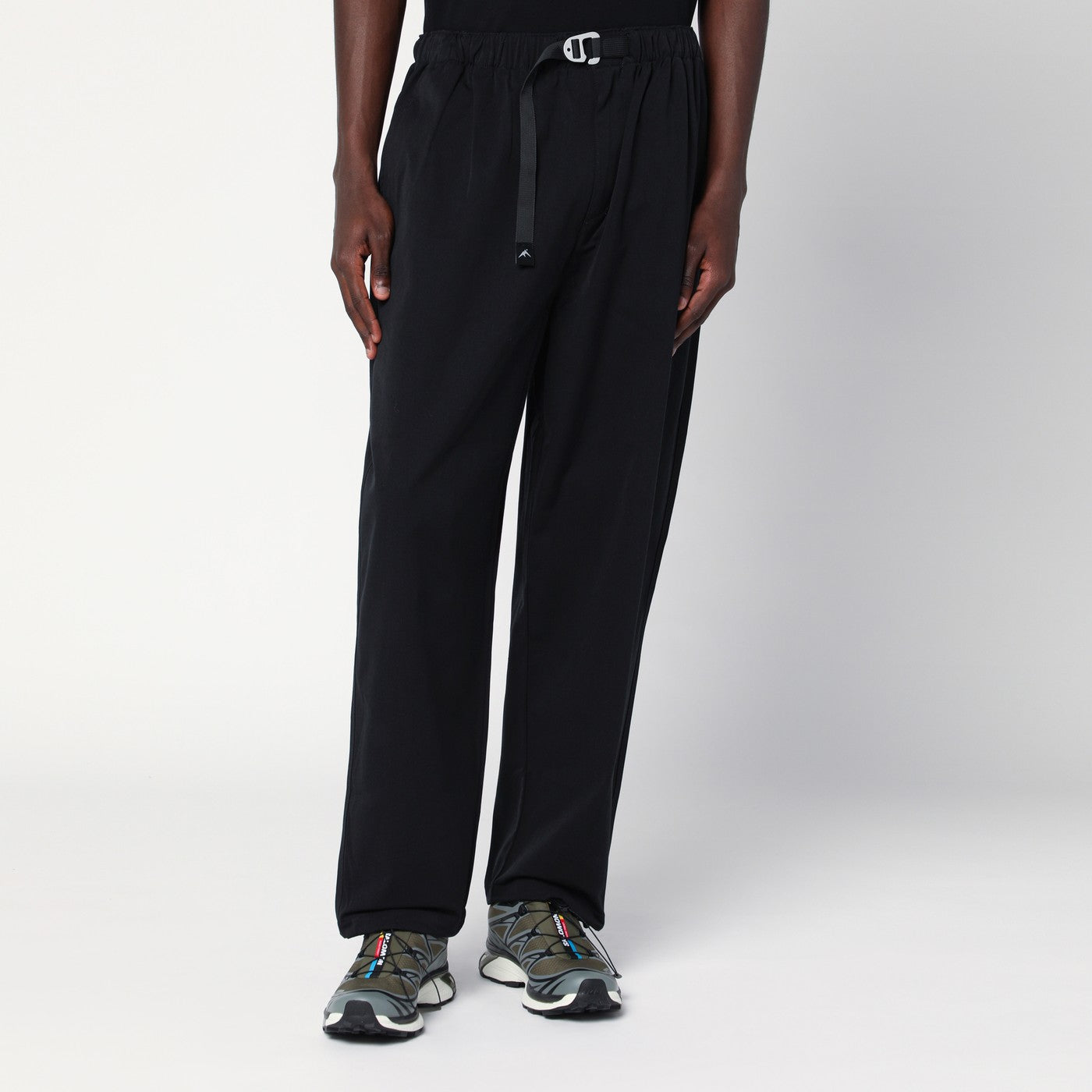 Terrain Black Trousers In Cotton-Nylon Blend