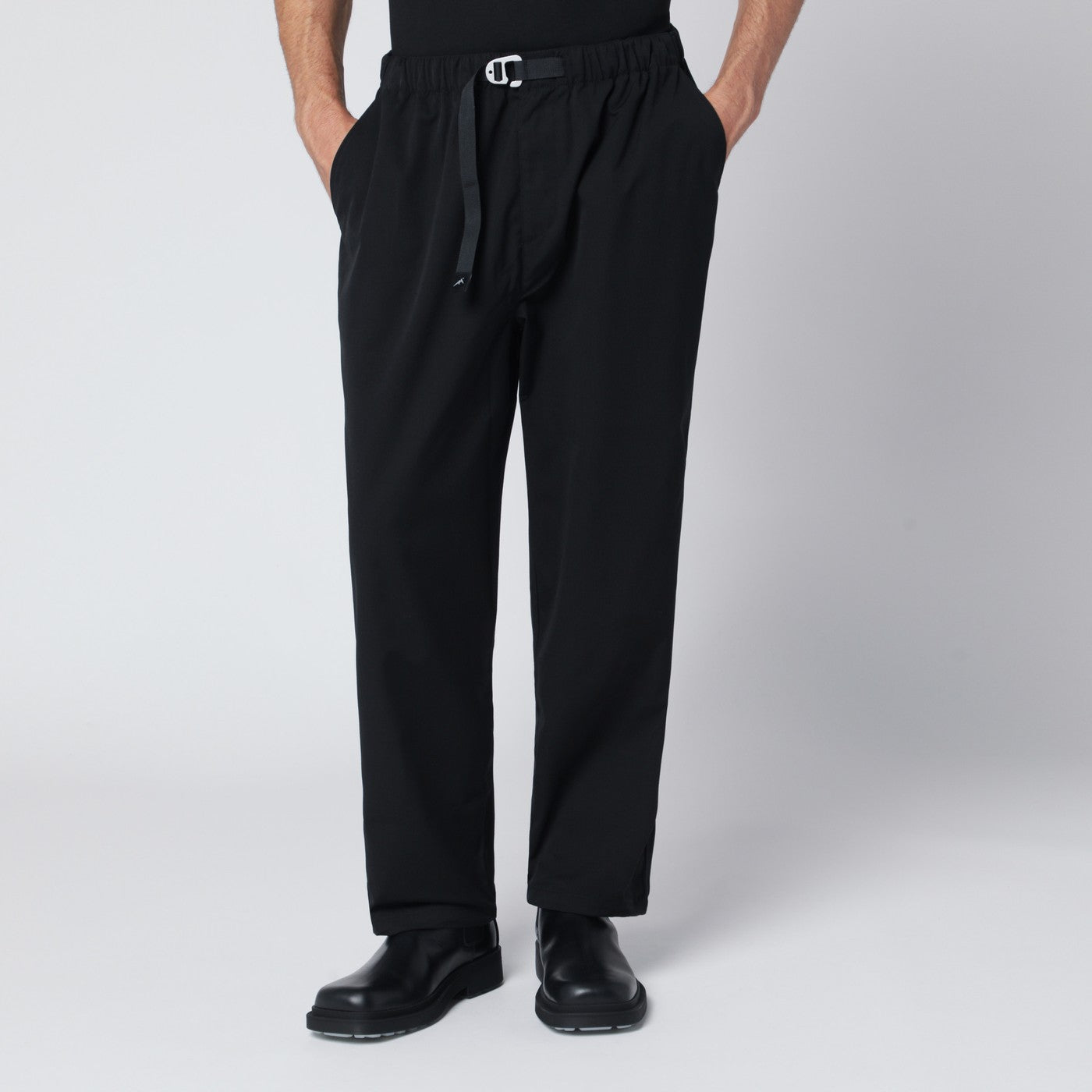 Terrain Black Trousers In Cotton-Nylon Blend