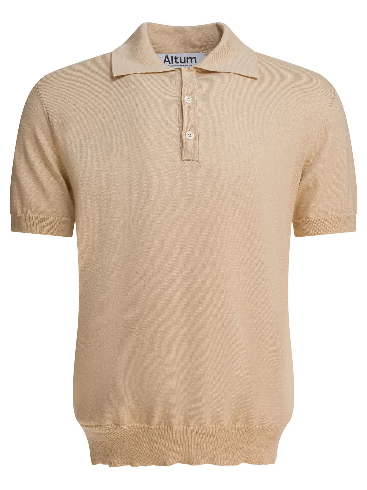 Beige Cotton Polo Shirt