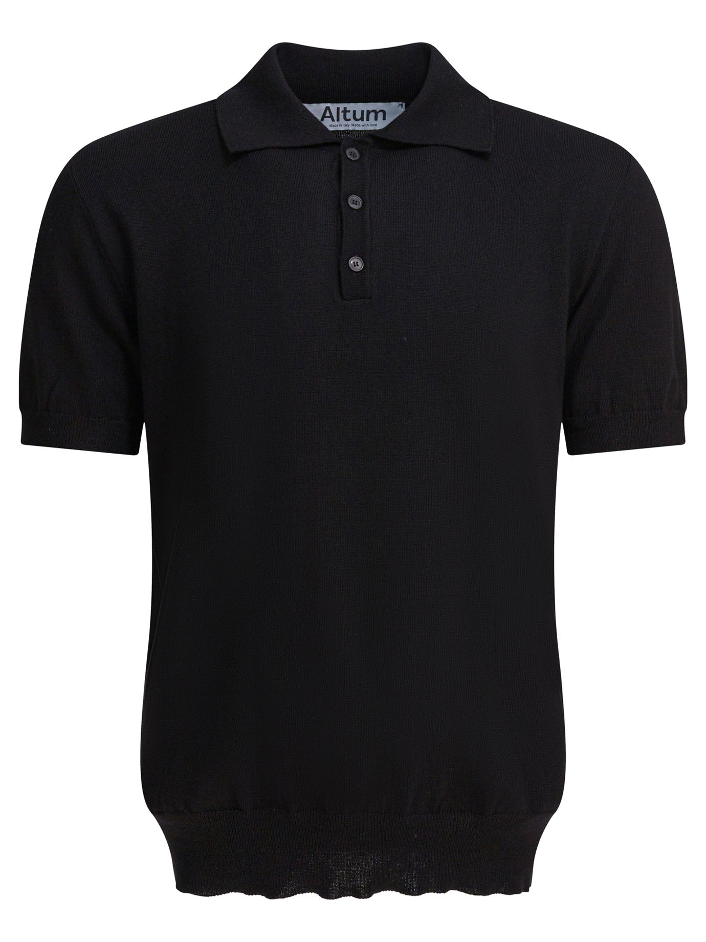 Black Cotton Polo Shirt