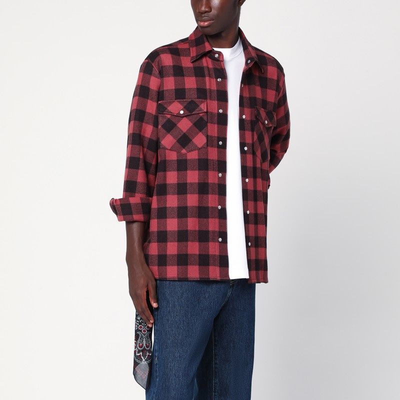Antique Pink Plaid Wool Shirt