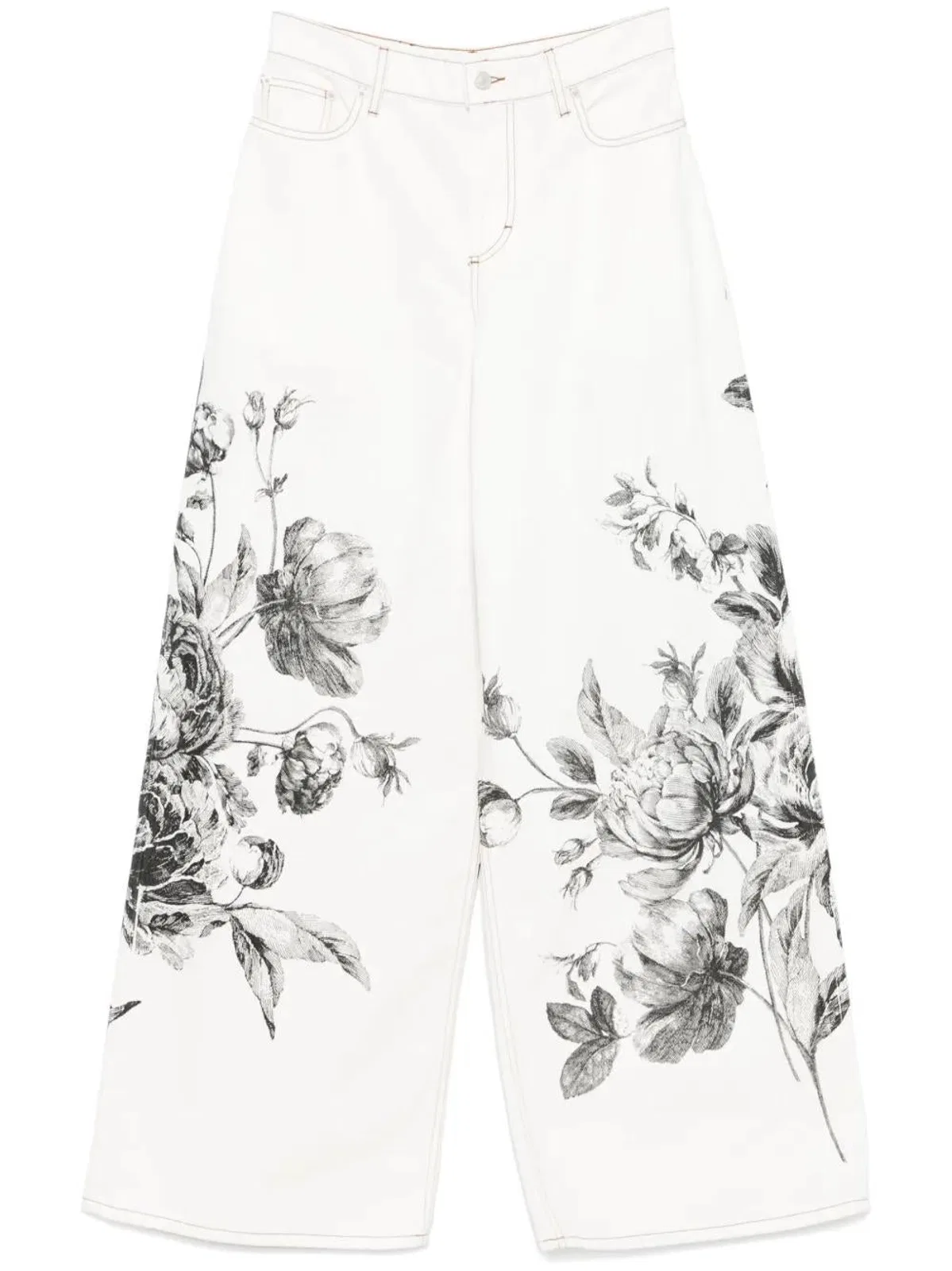 Jeans Flores Crudo