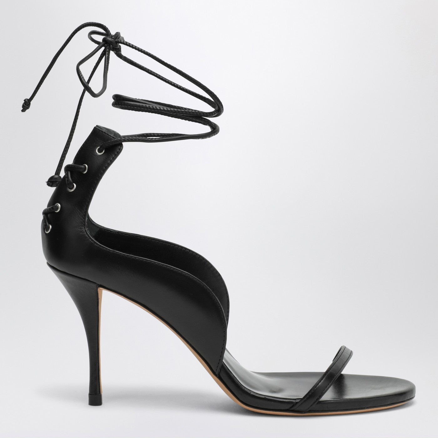 Issa Black Leather Sandals