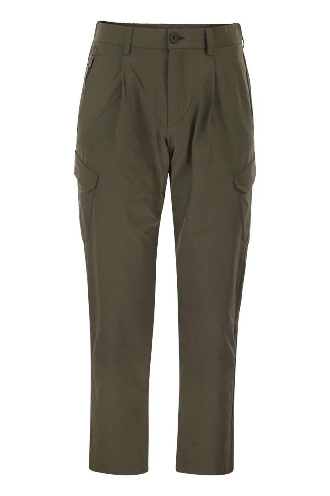 Cargo Trousers With Mechanical Stretch Yarn