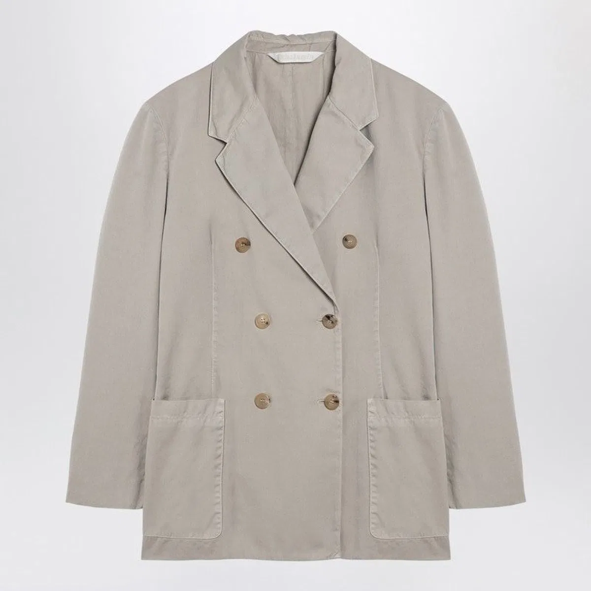 Beige Double-Breasted Cotton Jacket