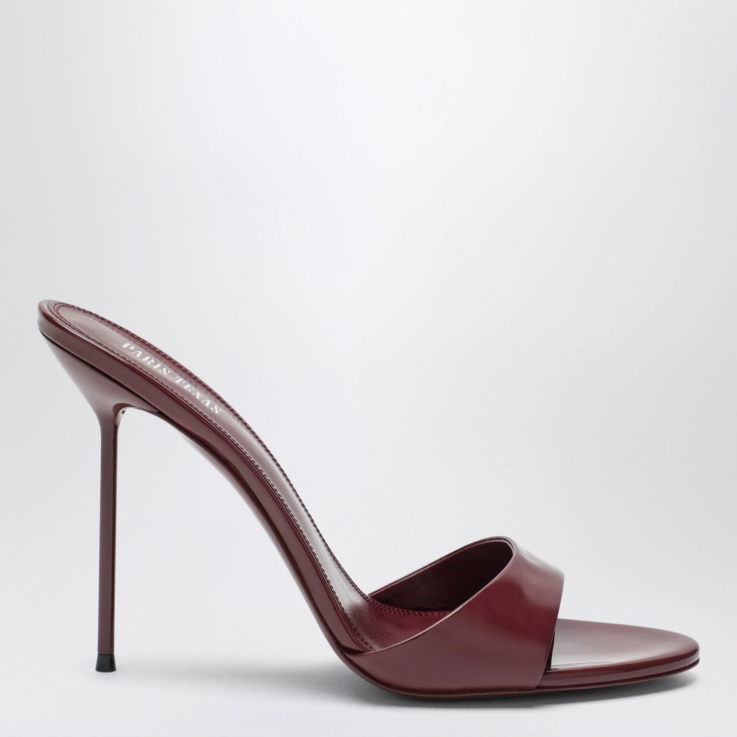 Lidia Mules In Amarena Patent Leather