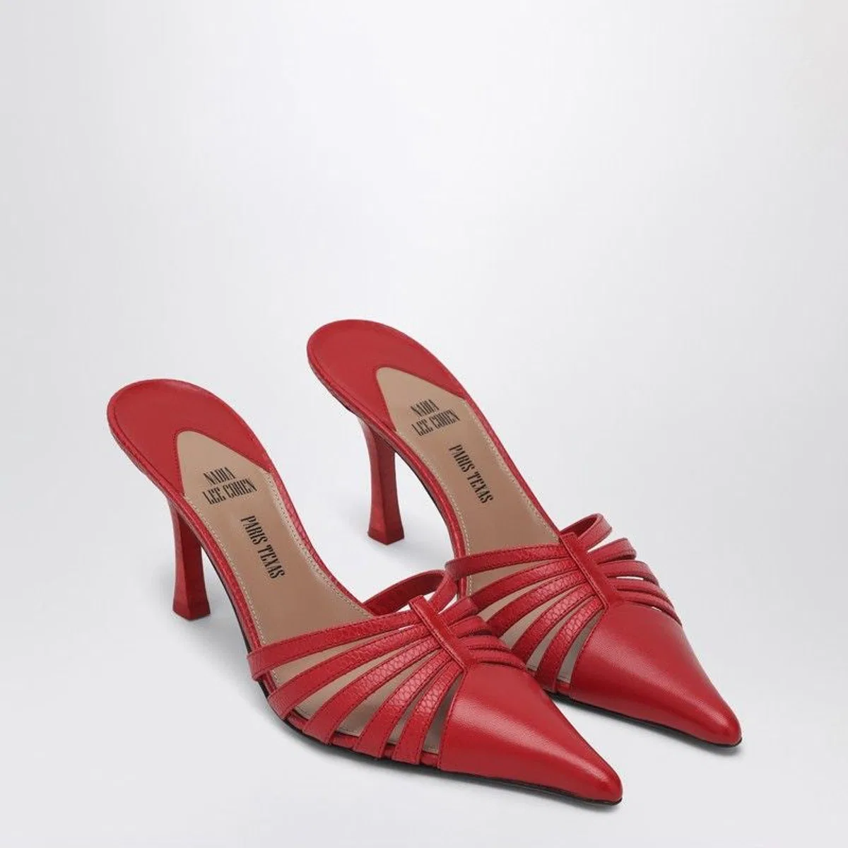 Red Leather Mule Nadia