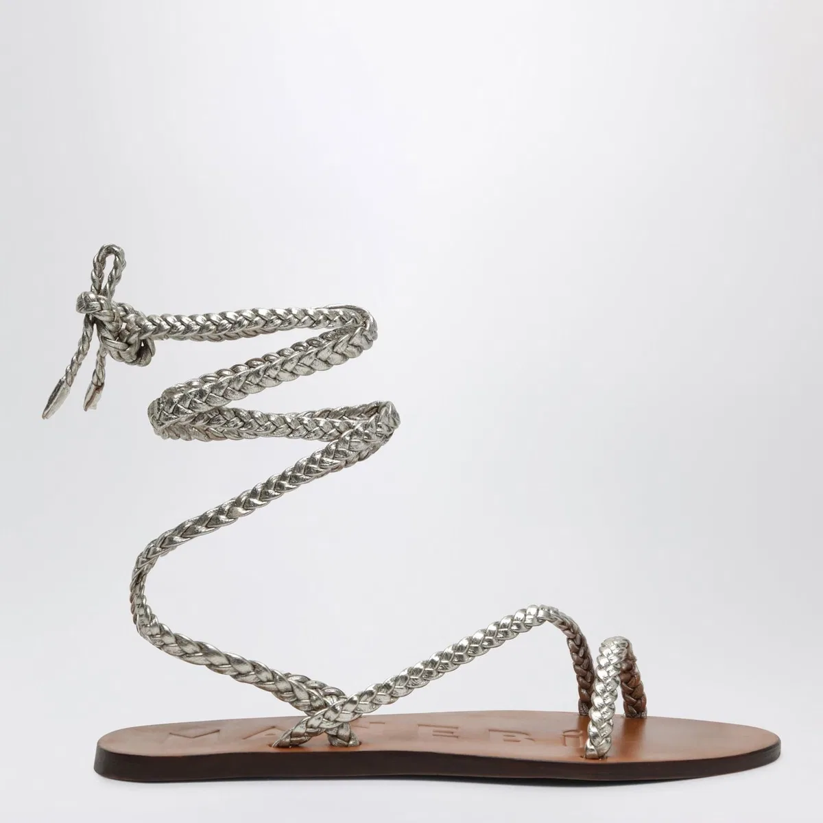 Manebi Platinum Leather Sandals