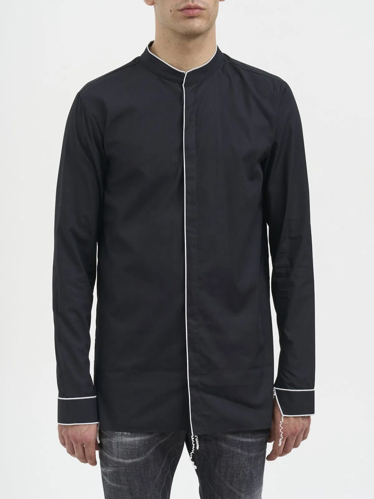 Cotton Shirt With Piping