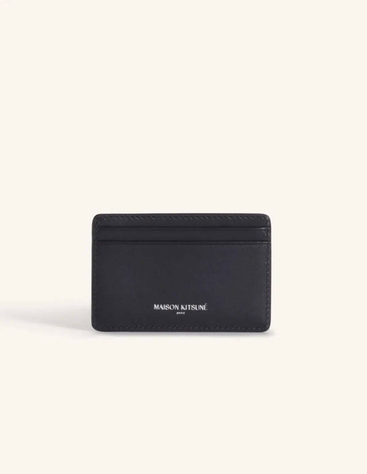 Maison Kitsuné Grained Leather Cardholder With Embossed Logo