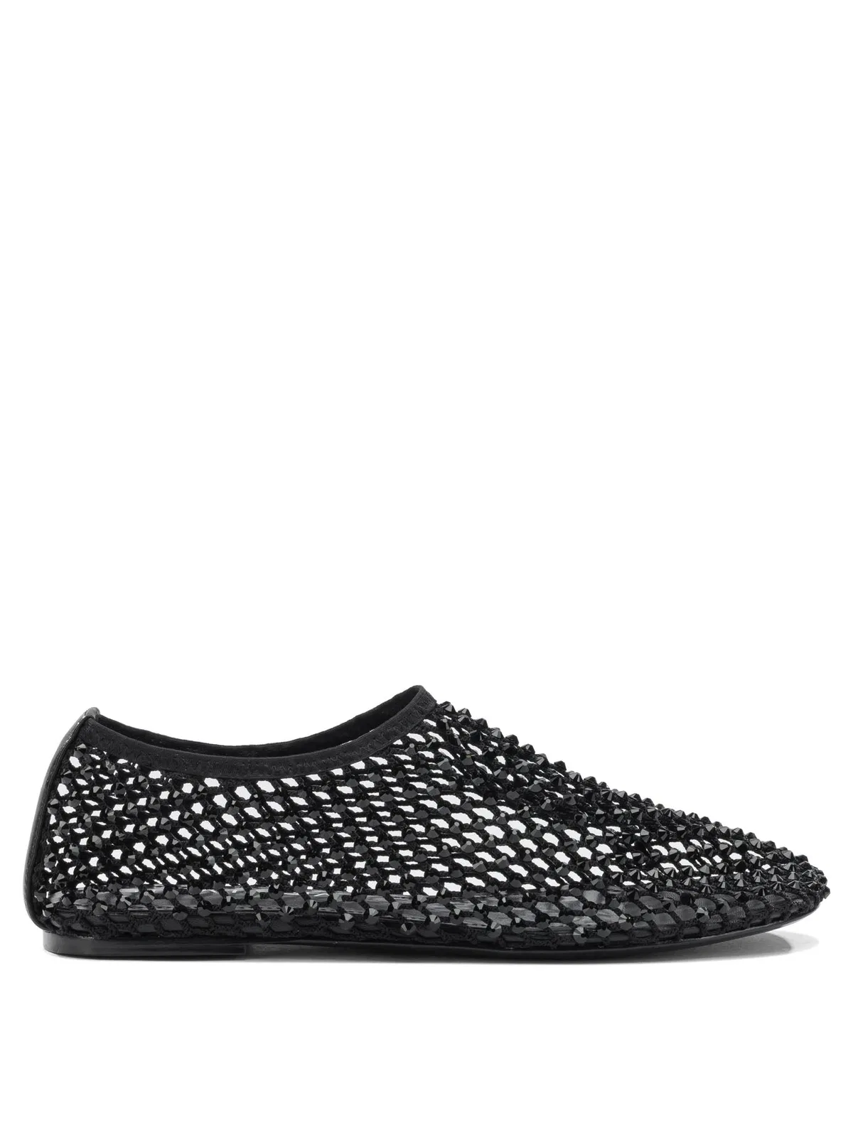 Black Mesh Rubber Ballerinas