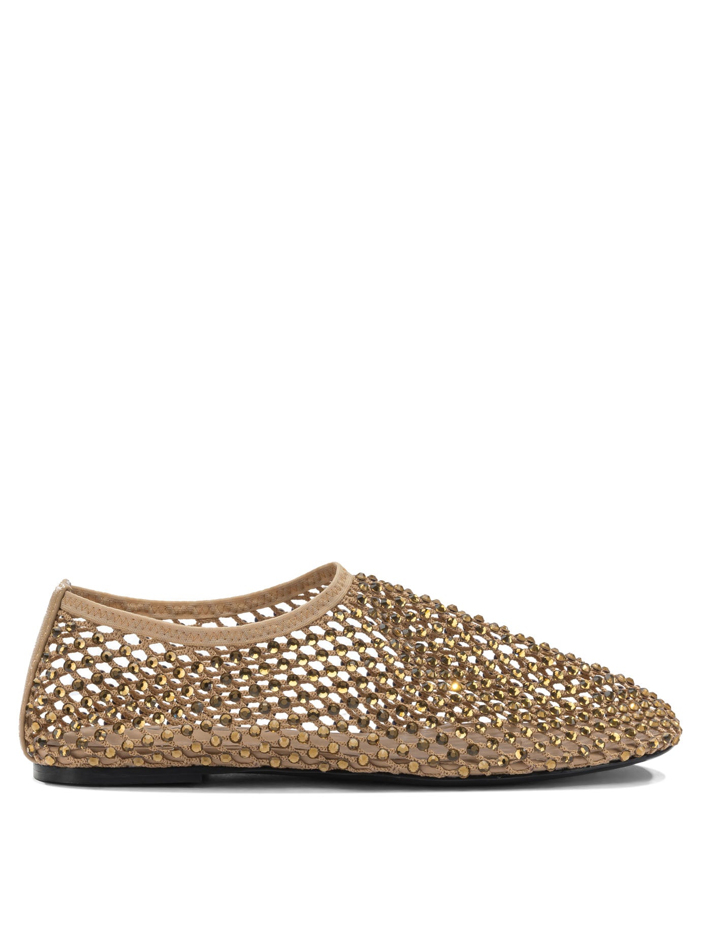 Beige Mesh Rubber Ballerinas