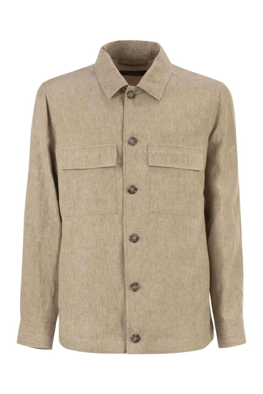Lightweight Pure Linen Jacket With Patch Pockets