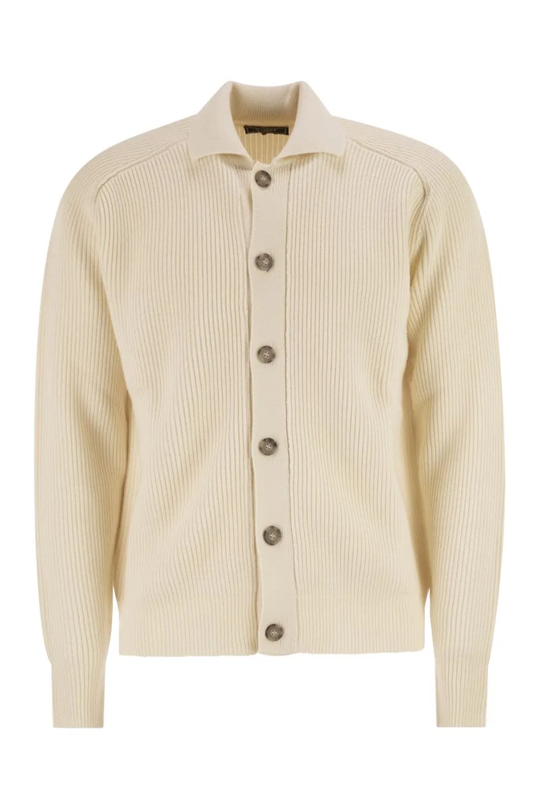 English Ribbed Wool Cardigan