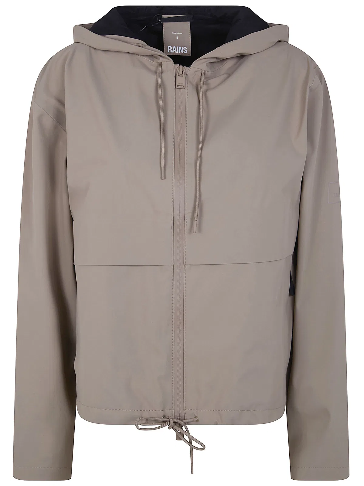 Rains "suva" Hardshell Short String Jacket In Beige