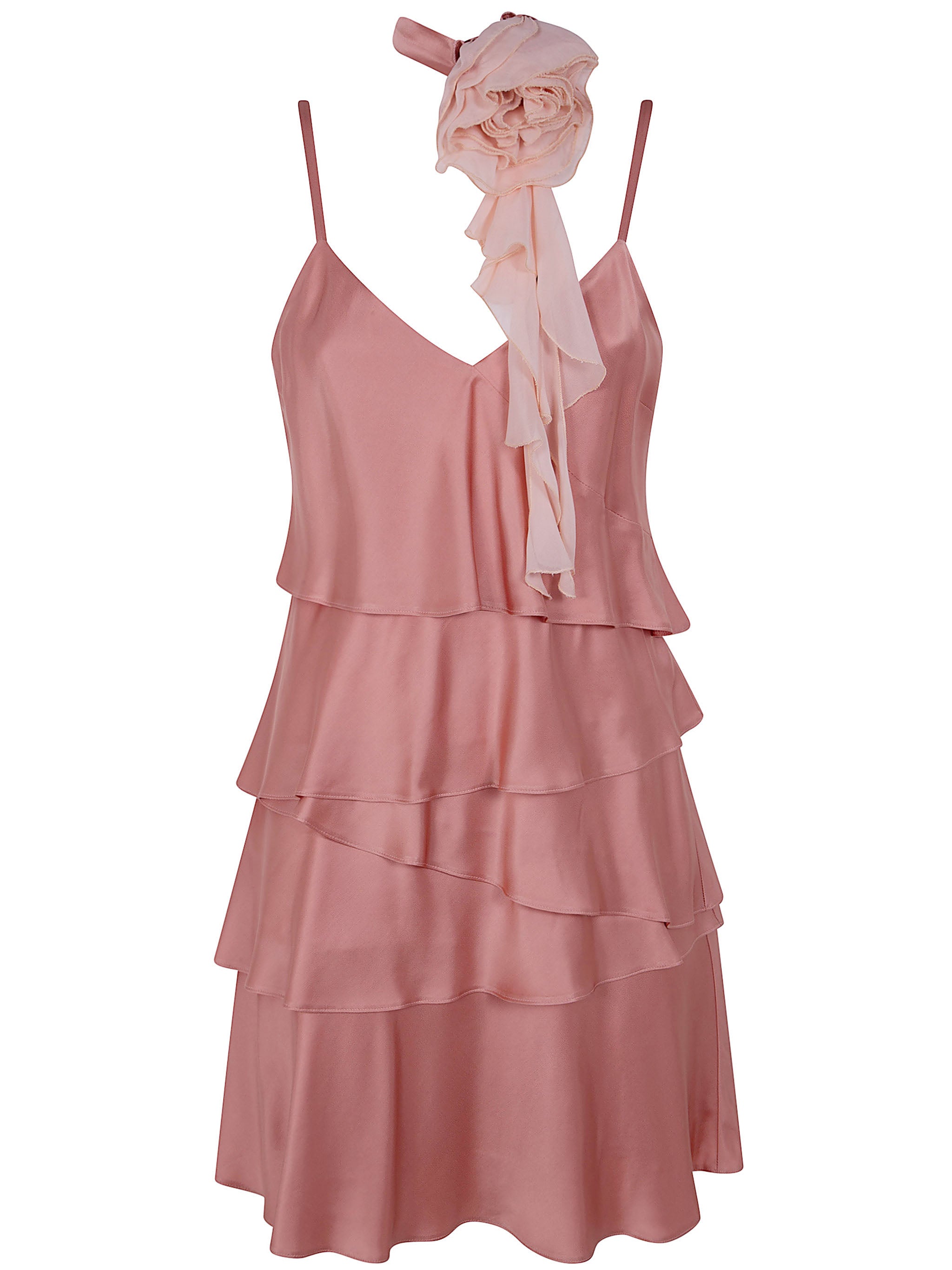 Satin Dress With Rouges