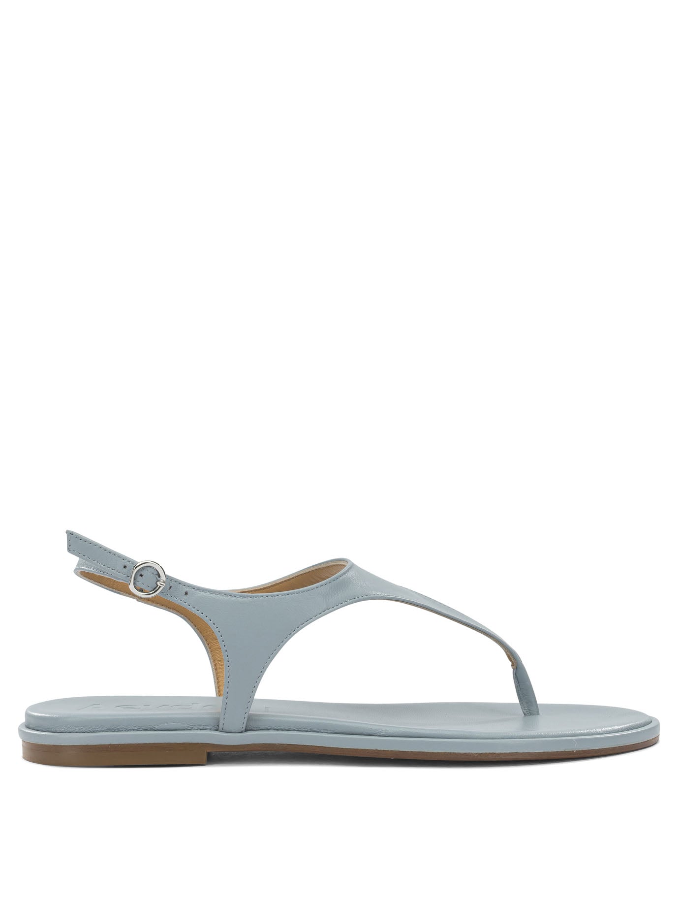 Raine Light Blue Nappa Leather Cow Leather Low Sandals