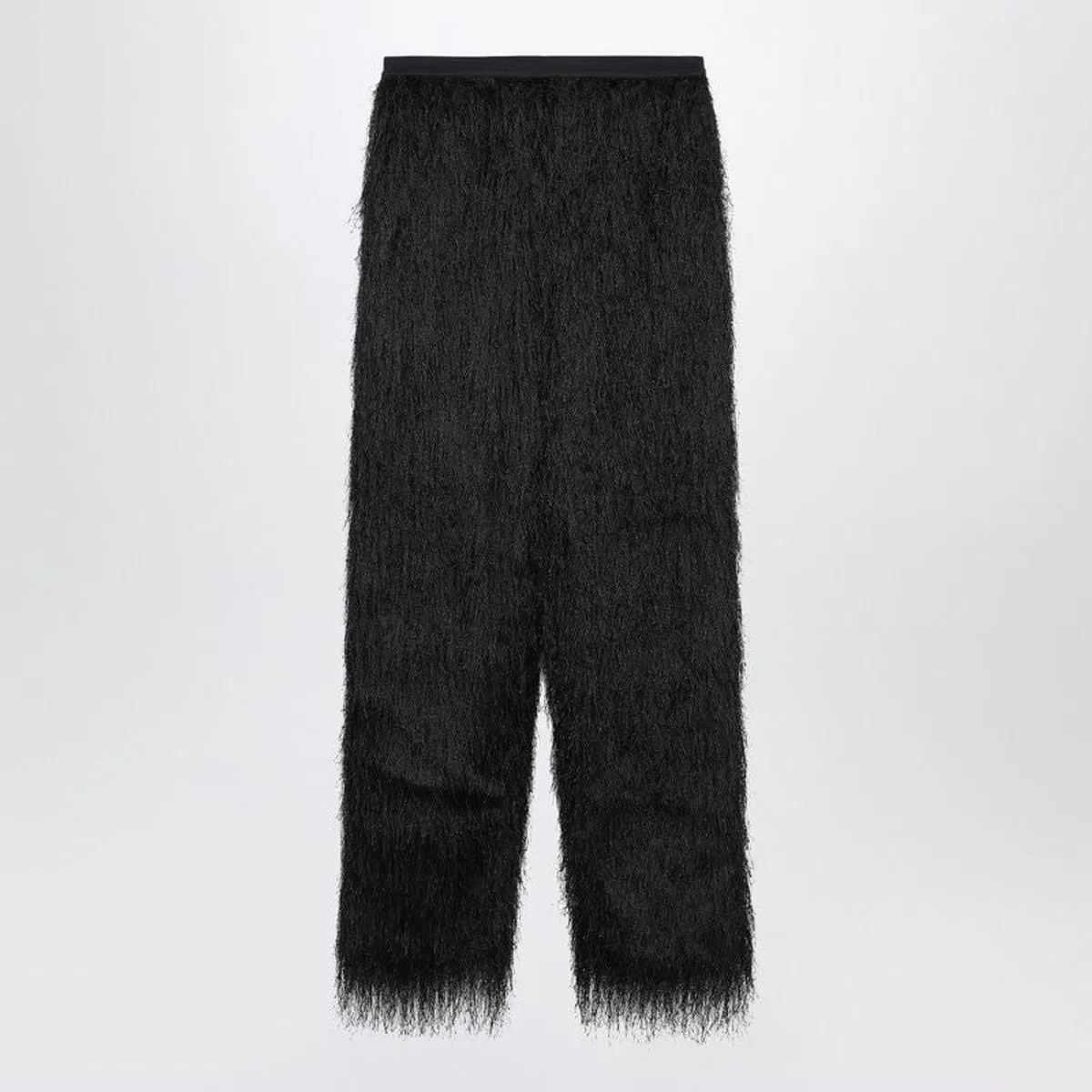 Black Reed Fringed Trousers