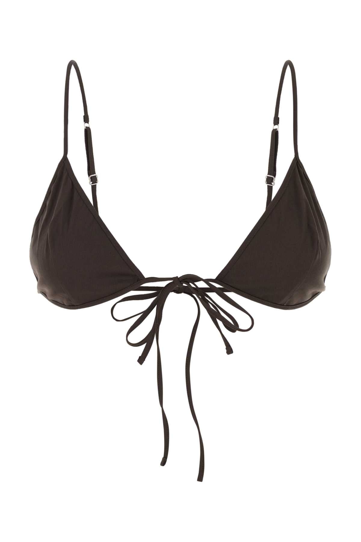 Brown Stretch Poplin Bra