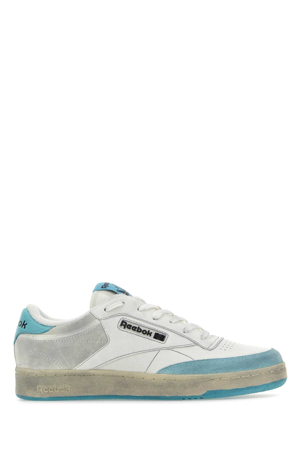 Two-Tone Leather And Suede Club C Sneakers