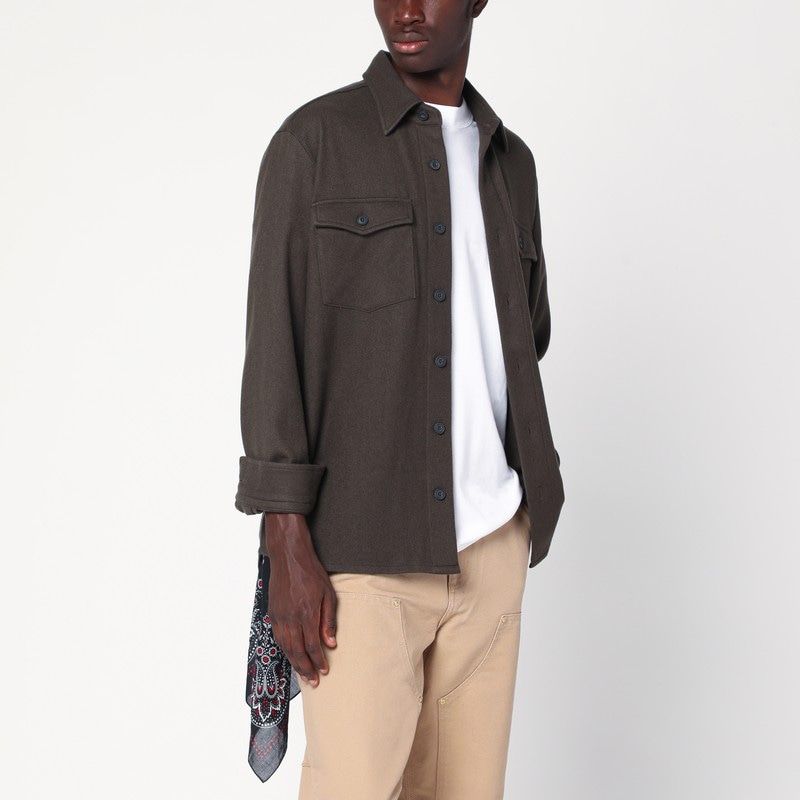 Military Green Wool Shirt