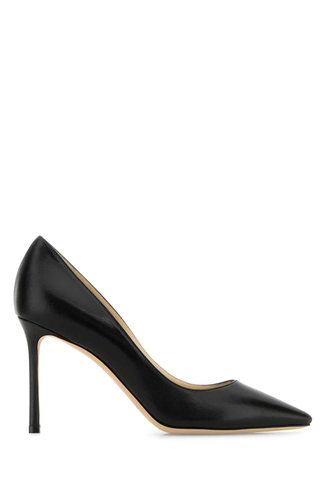 Jimmy Choo Black Leather Romy 85 Pumps