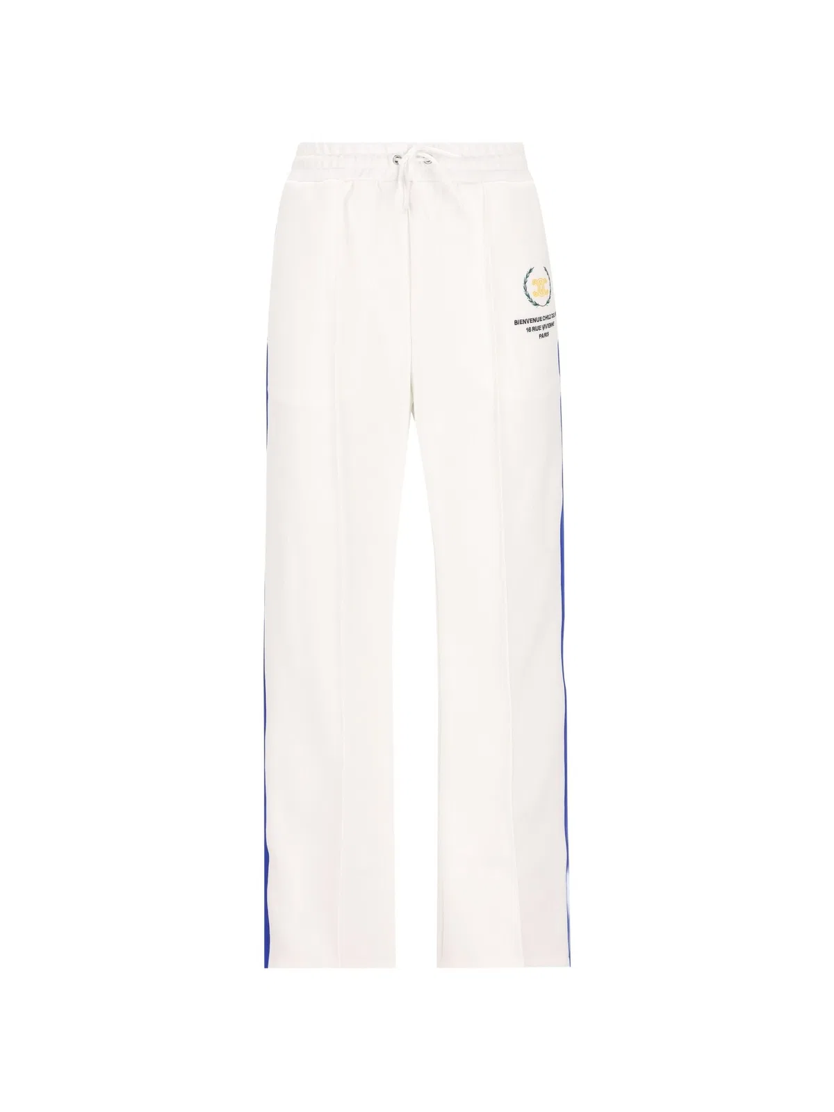 Celine Triomphe Logo-print Side-stripe Track Pants In White