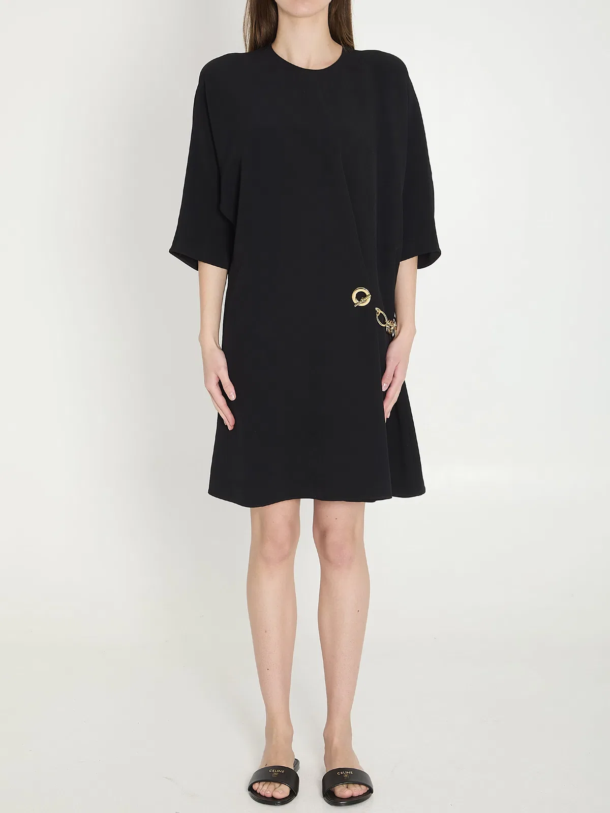 Celine Black Viscose Midi Dress