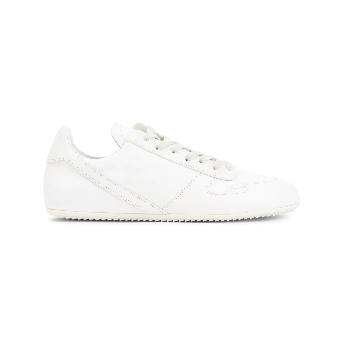 Rick Owens White Minimal Leather Sneakers