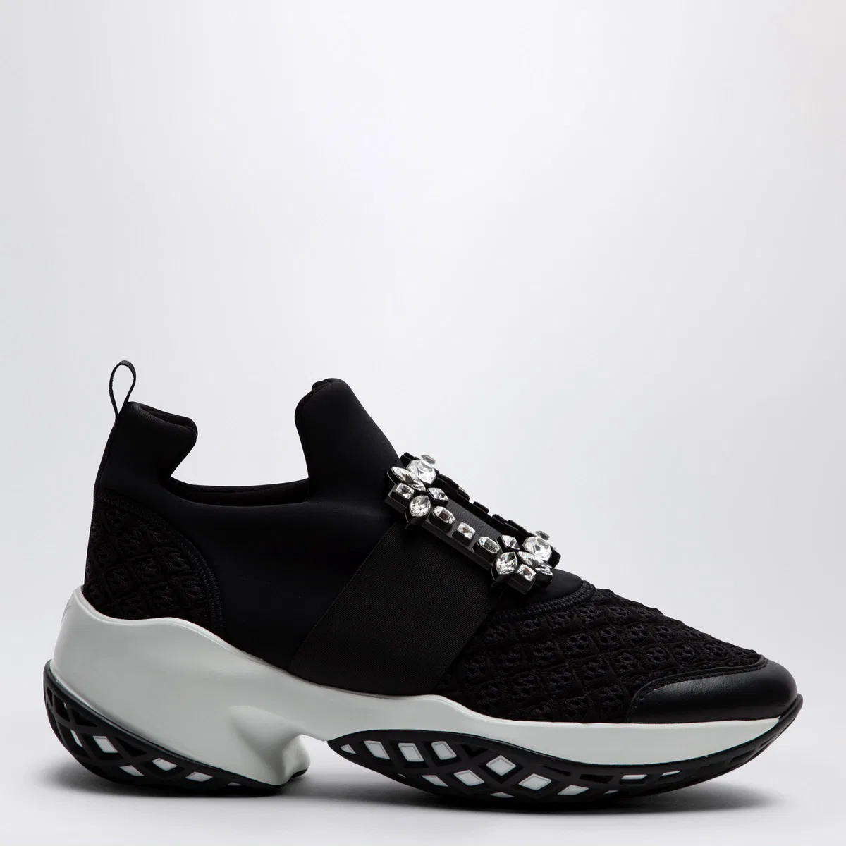 Black Viv Run Strass Buckle Sneakers