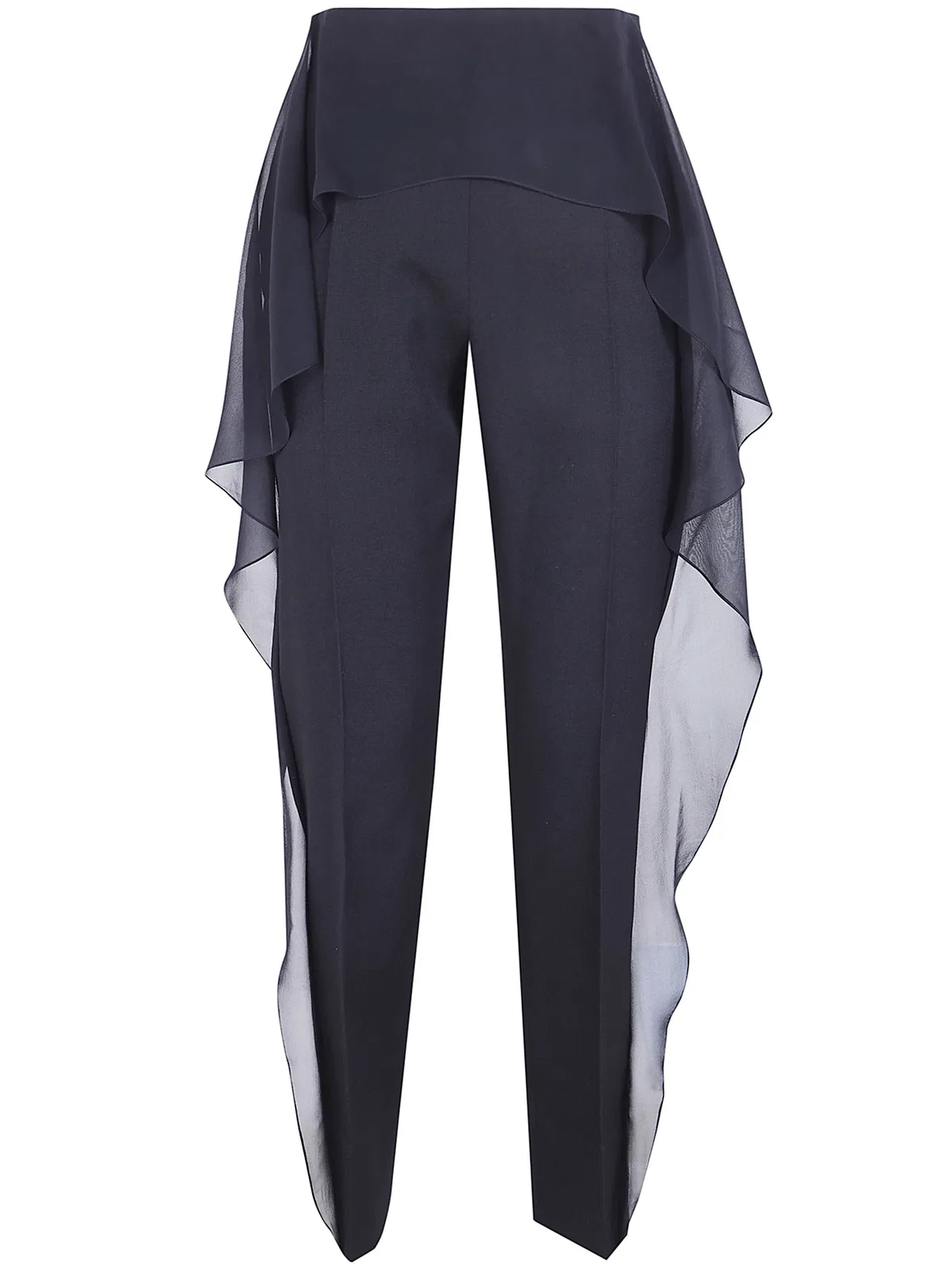 Lanvin Trousers With Ruffles In Black
