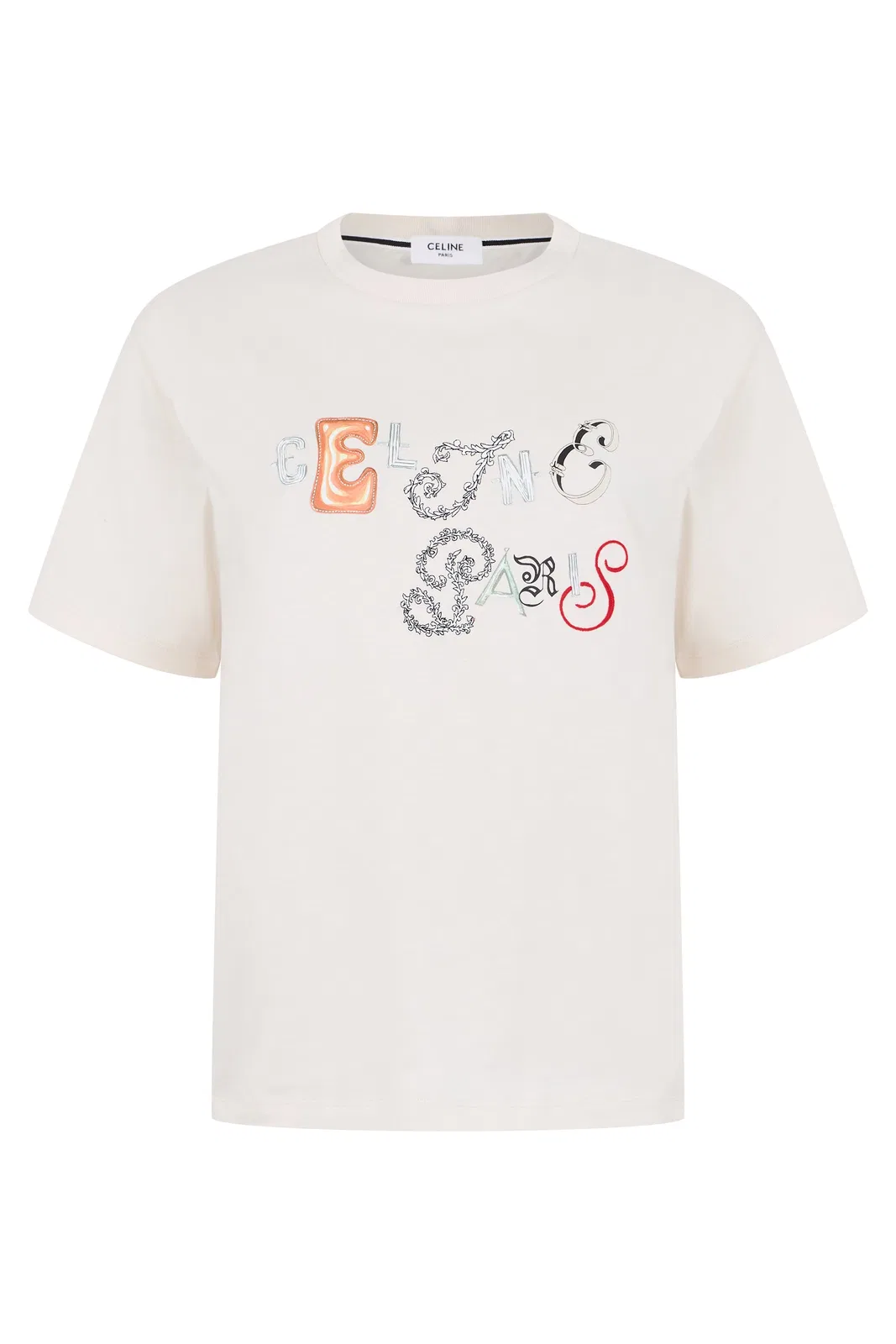 Celine Cotton Jersey T-Shirt With Print