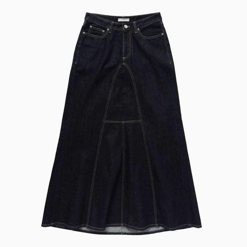 Long Denim Skirt Dark Blue