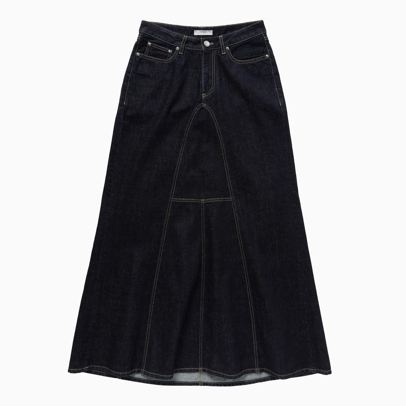 Long Denim Skirt Dark Blue