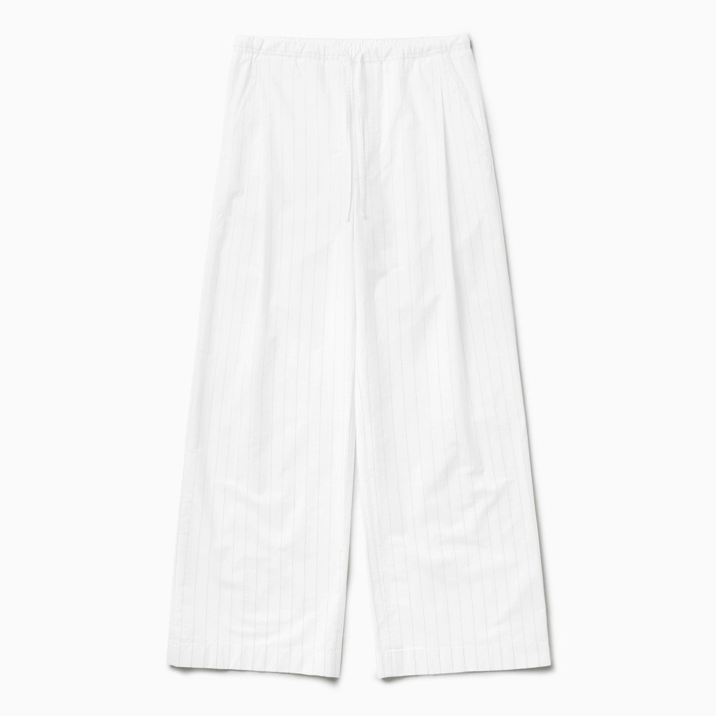 White Striped Boxy Pants