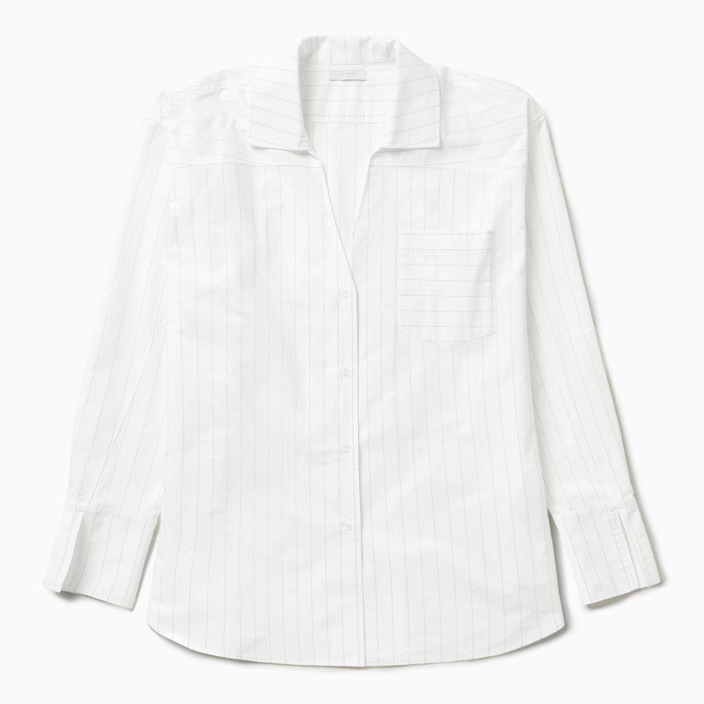 Striped L/S Shirt Dress White