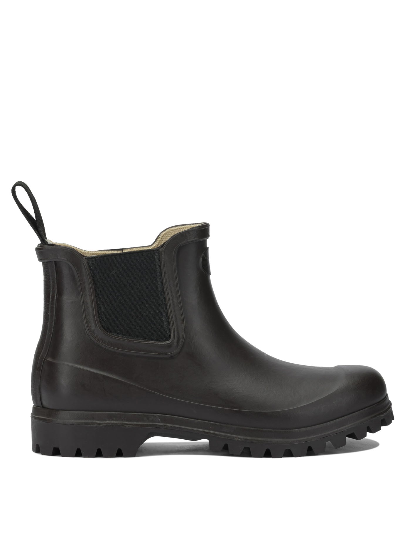 Brown Rubber Ankle Boots