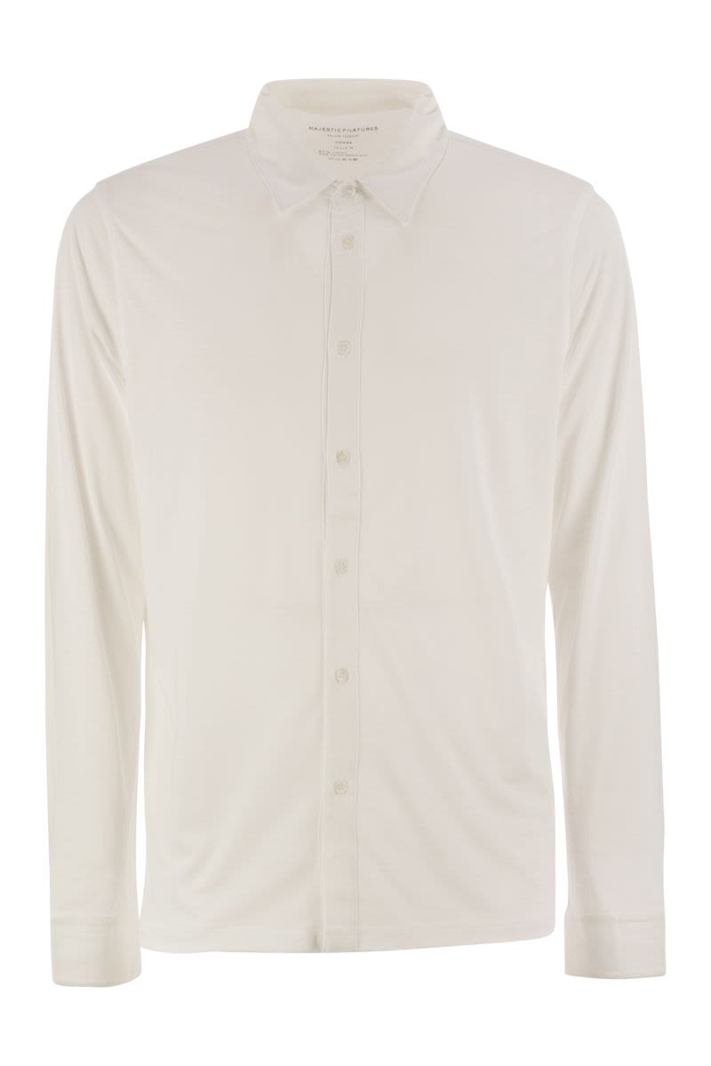 Long-Sleeved Lyocell And Cotton Shirt