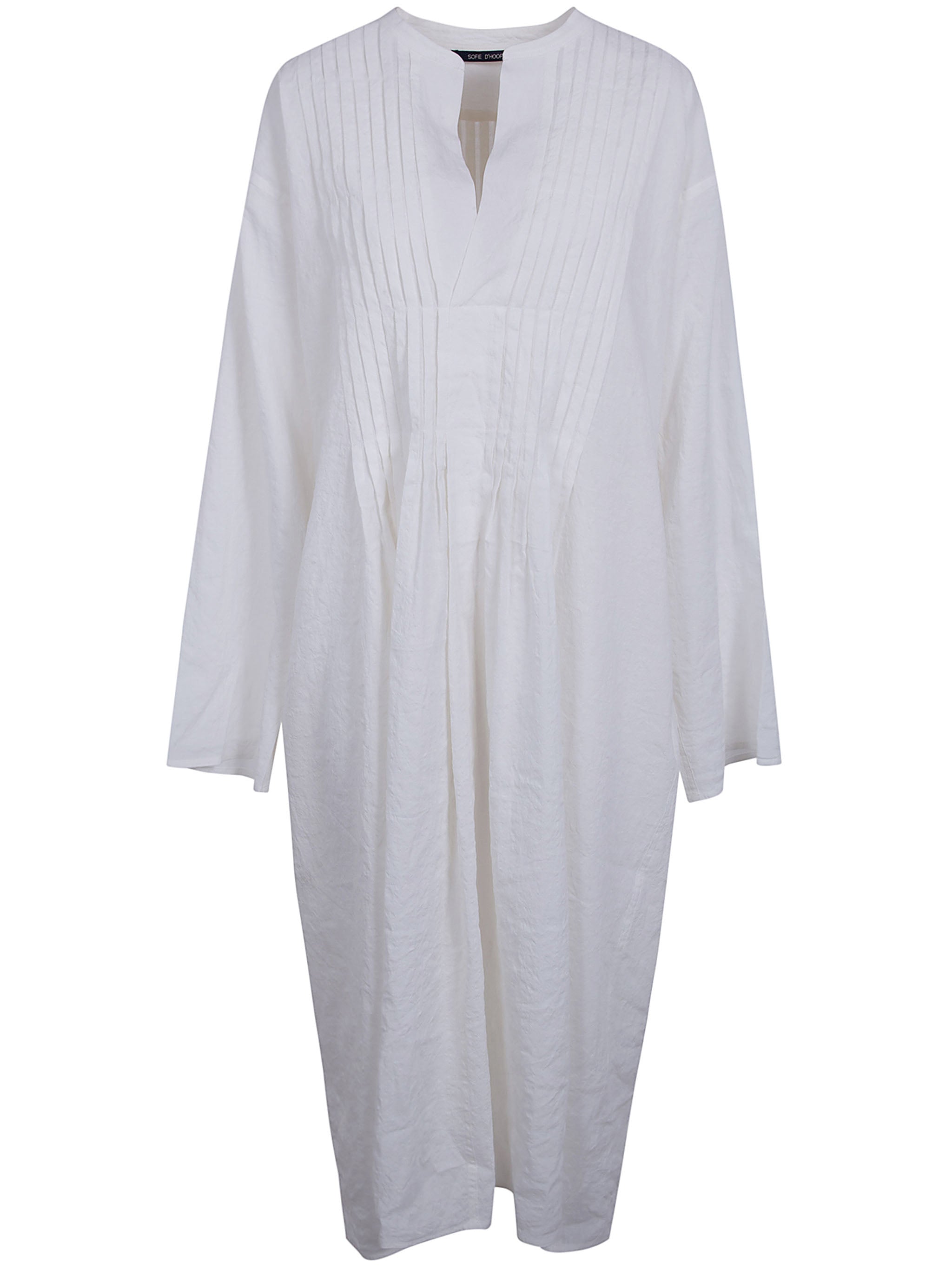 "Dong" Long Sleeve Dress With Pleated Chest