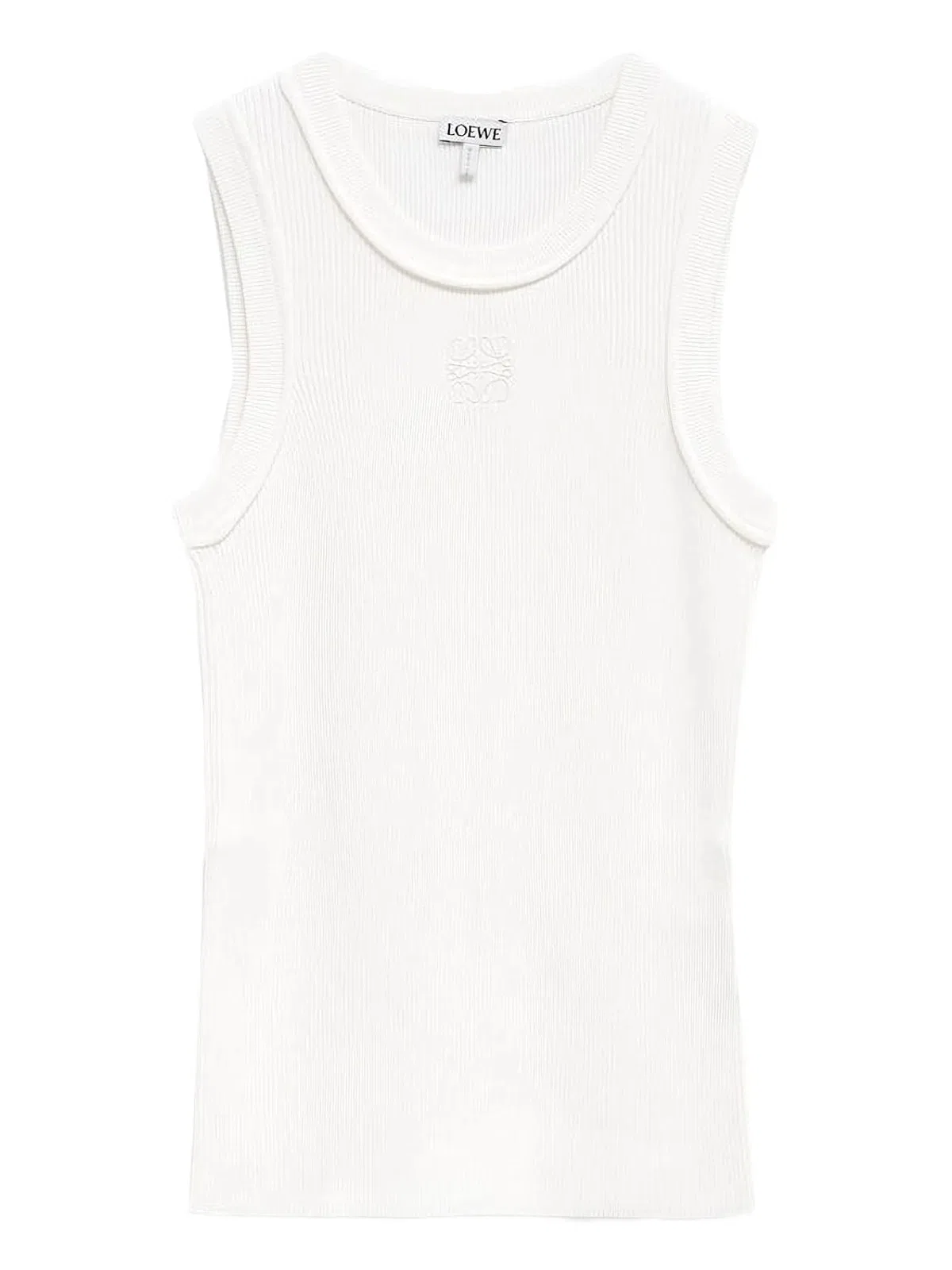 Loewe Anagram Ribbed Tank Top In White