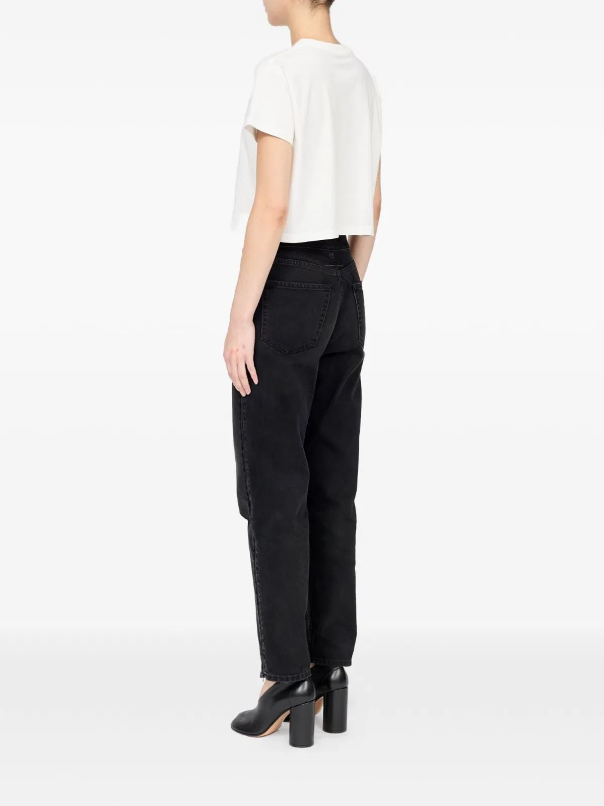 Mm6 Maison Margiela Basic Cropped T-shirt In White