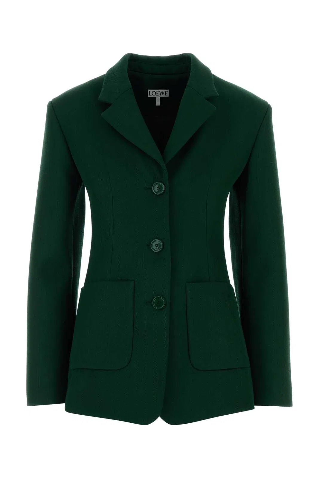 Dark Green Wool Blend Blazer