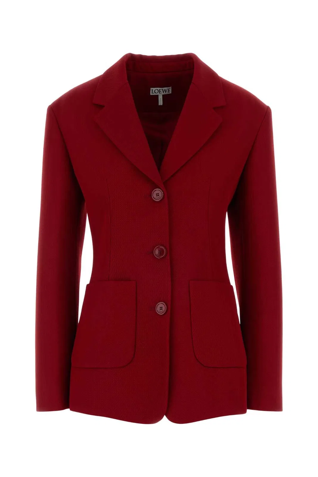 Red Wool Blend Blazer