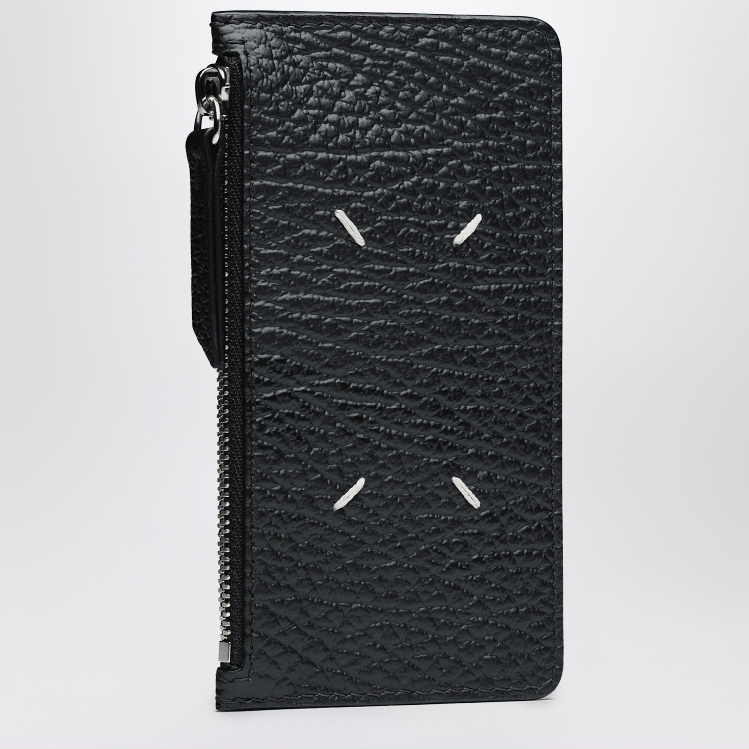 Black Four Stitches Long Card Holder