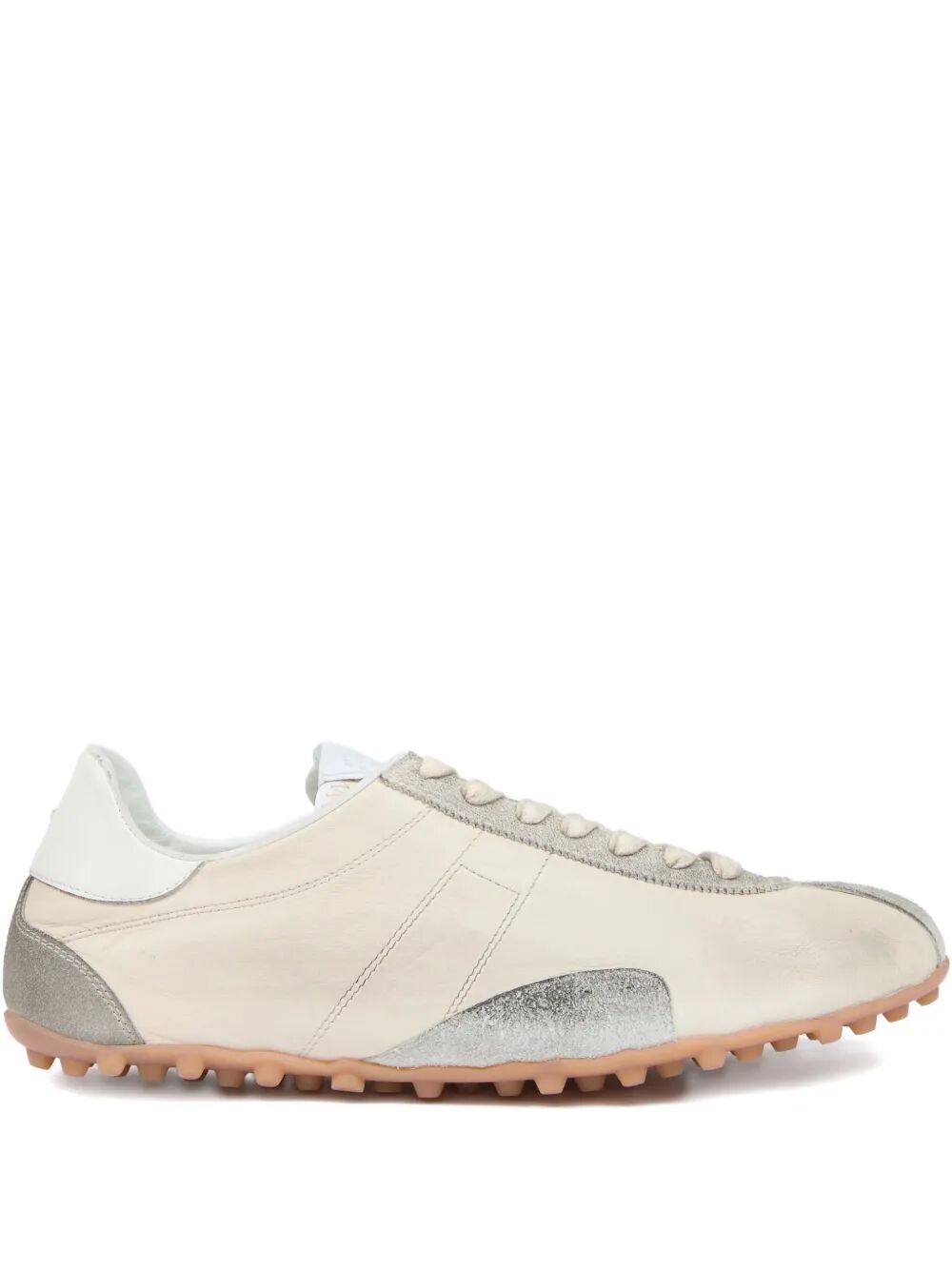 Cream White Goat Leather Spinter Low Top Sneakers