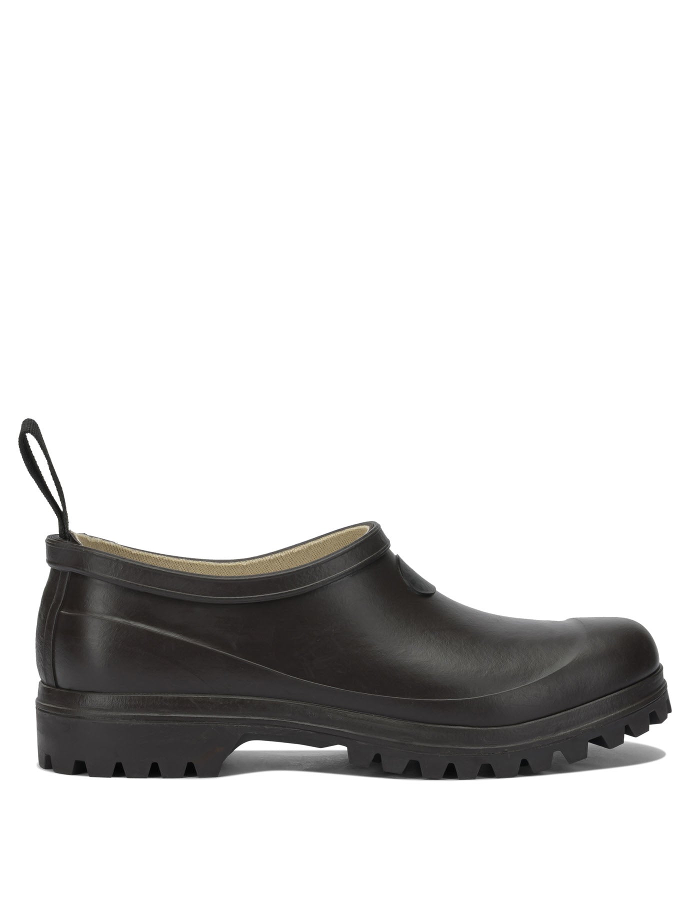 Brown Rubber Cotton Lined Ankle Boots
