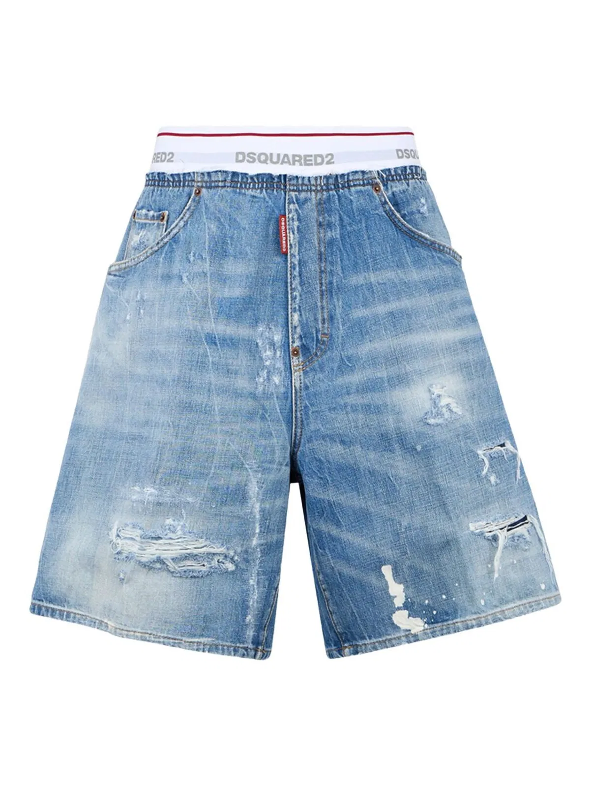 Dsquared2 Navy Blue Cotton Shorts