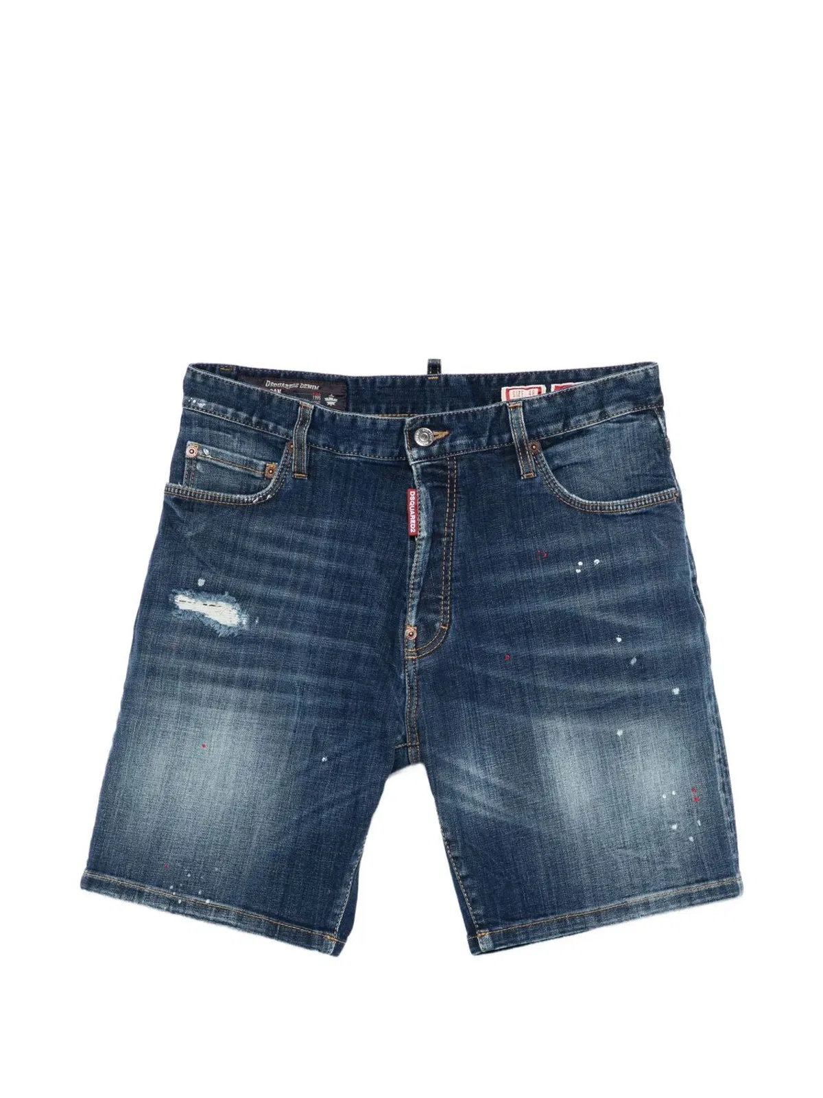 Dsquared2 Distressed Effect Mini Shorts With Raw Hem And Five Pockets In Blue