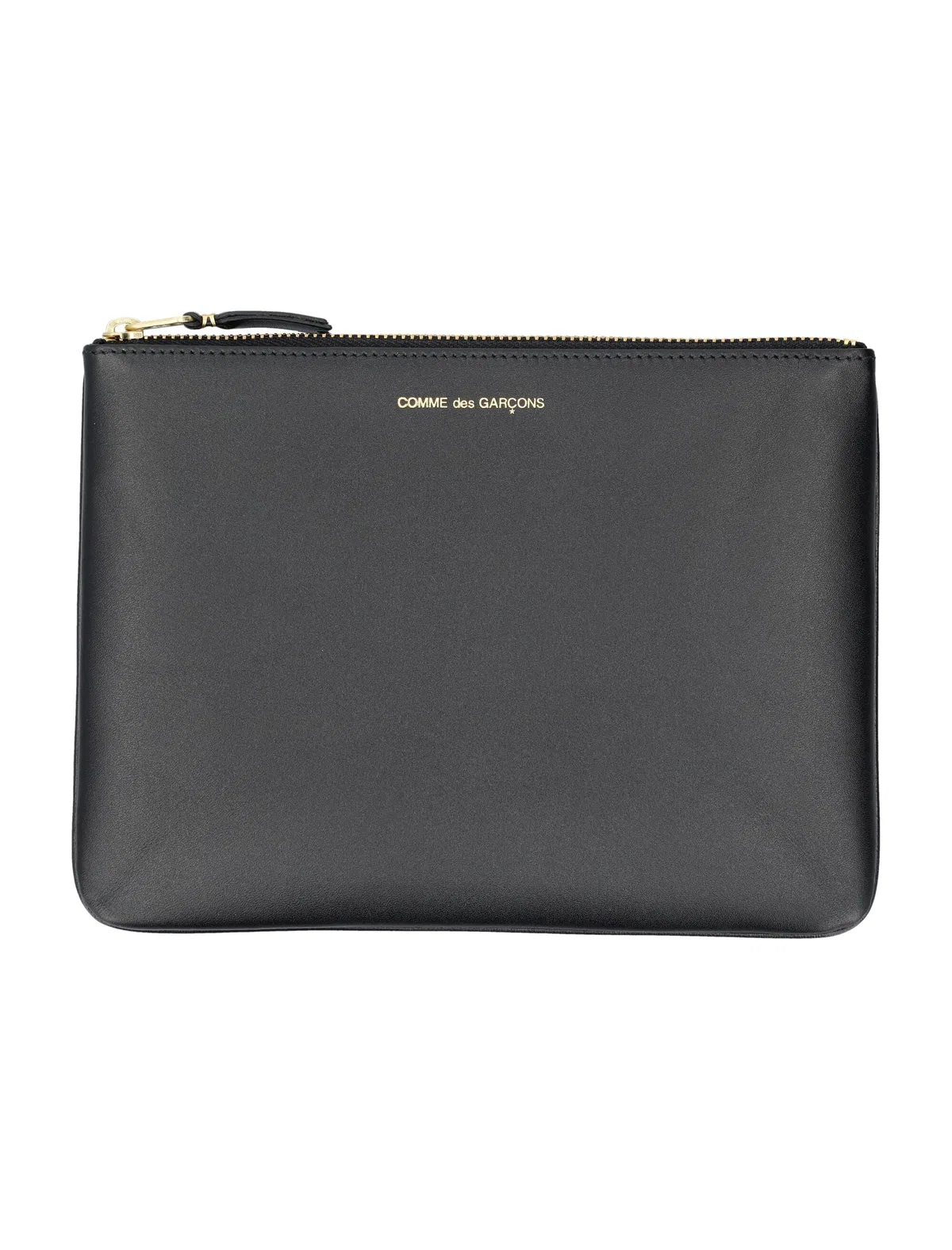 Comme Des Garçons Wallet Leather Pouch In Black